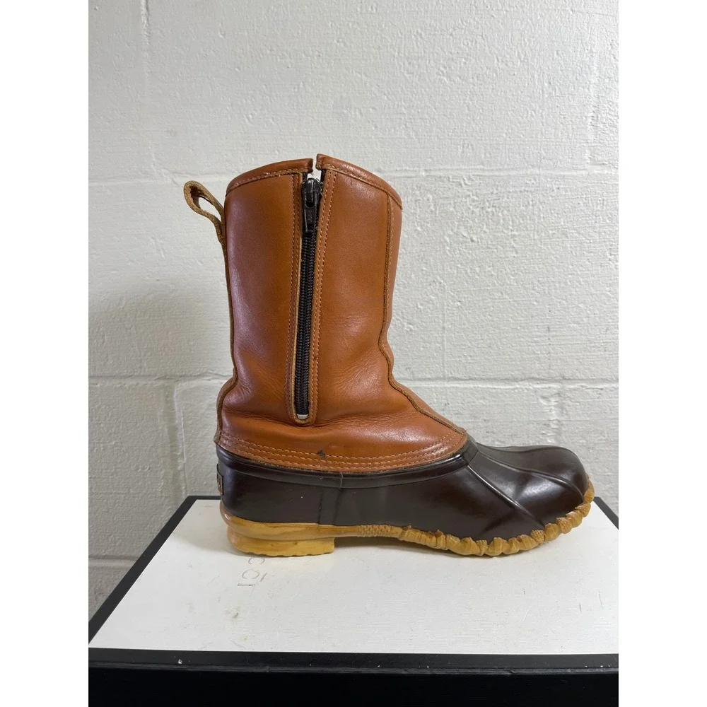 Cabela's Duck Boots Brown Leather Rubber Steel Shank Thinsulate‎ Pull On Men's 9